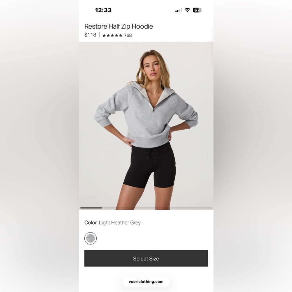 Vuori Restore half zip hoodie - Picture 6 of 6